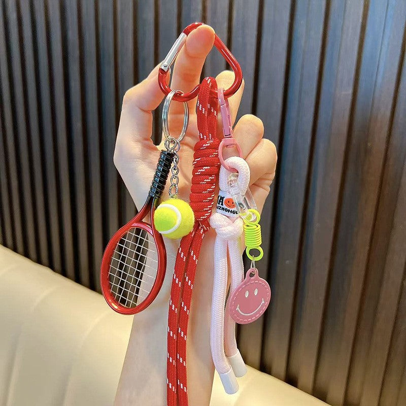 Wholesale Acrylic Tennis Tassel Keychain - Trendy Car Key Accessory for Everyday Use