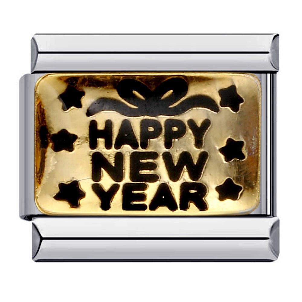 Wholesale Italian Charm Bracelet 9mm DIY Splicing Removable Christmas Party Stainless Steel Composable Bracelet