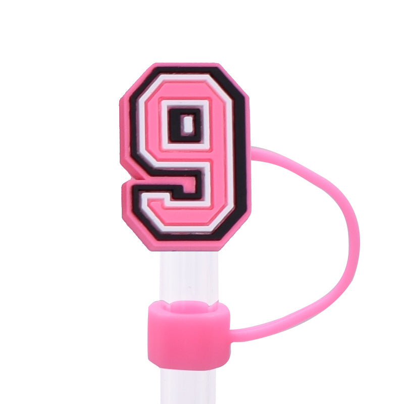 Wholesale Random 100pcs Pink letter cartoon Straw Cover Straw Tube Cap