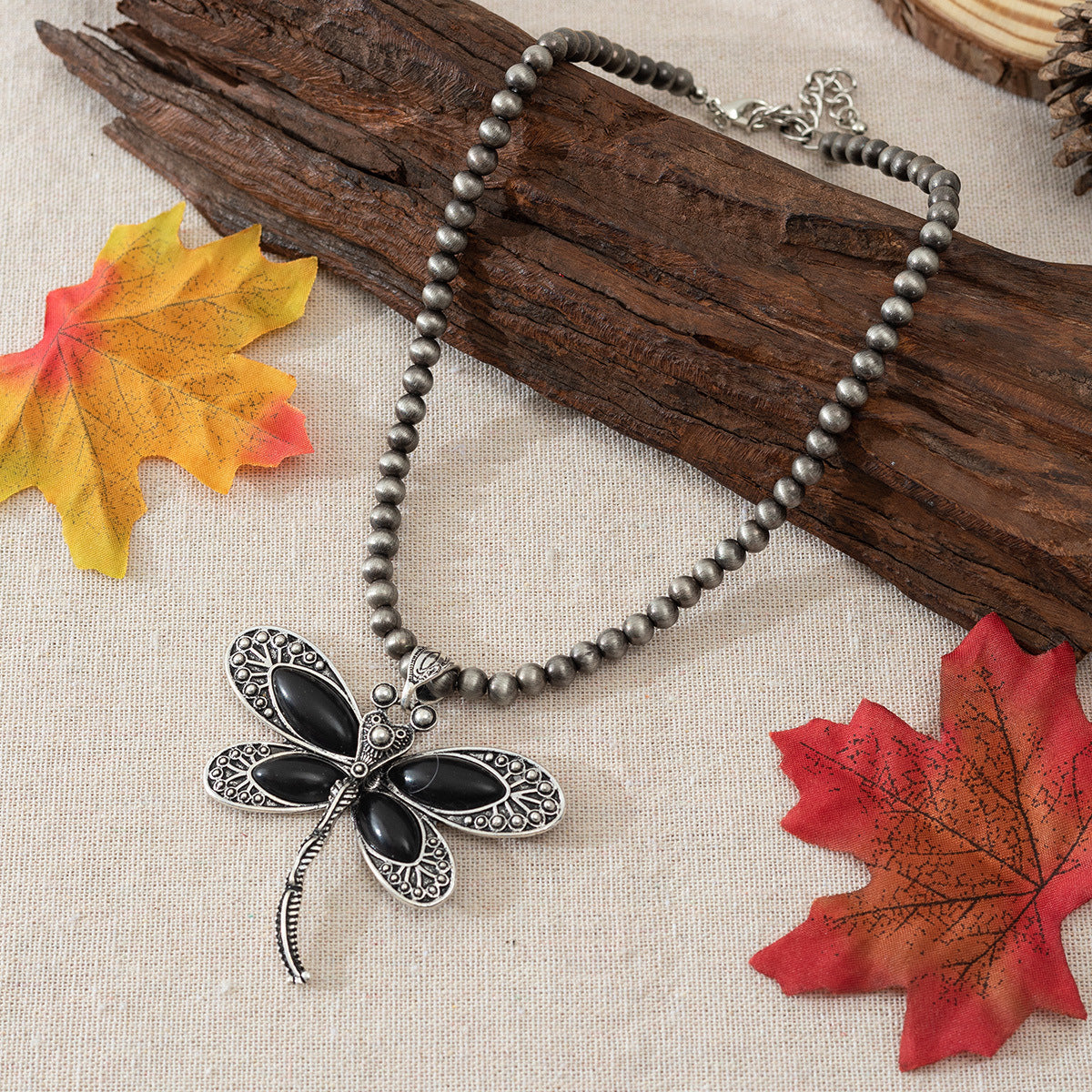 Wholesale Vintage Turquoise Animal Dragonfly Necklace Bead Chain