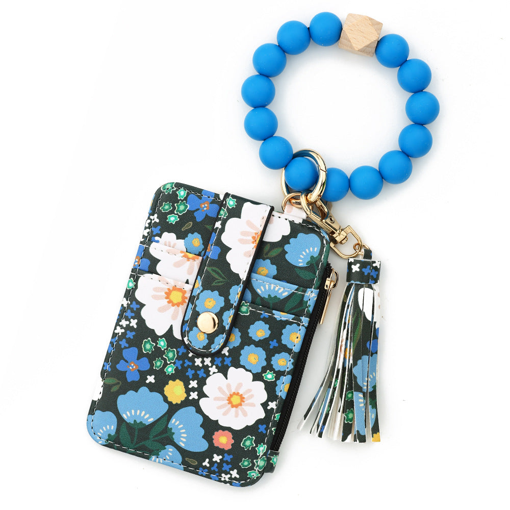 Wholesale Silicone Handstring Floral Folded  Wristlet Keychain