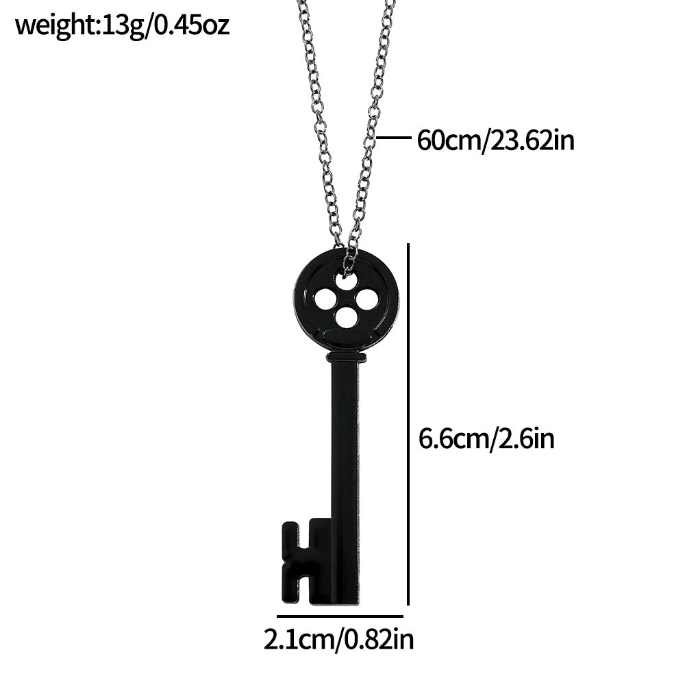 Wholesale Halloween Black Button Necklace