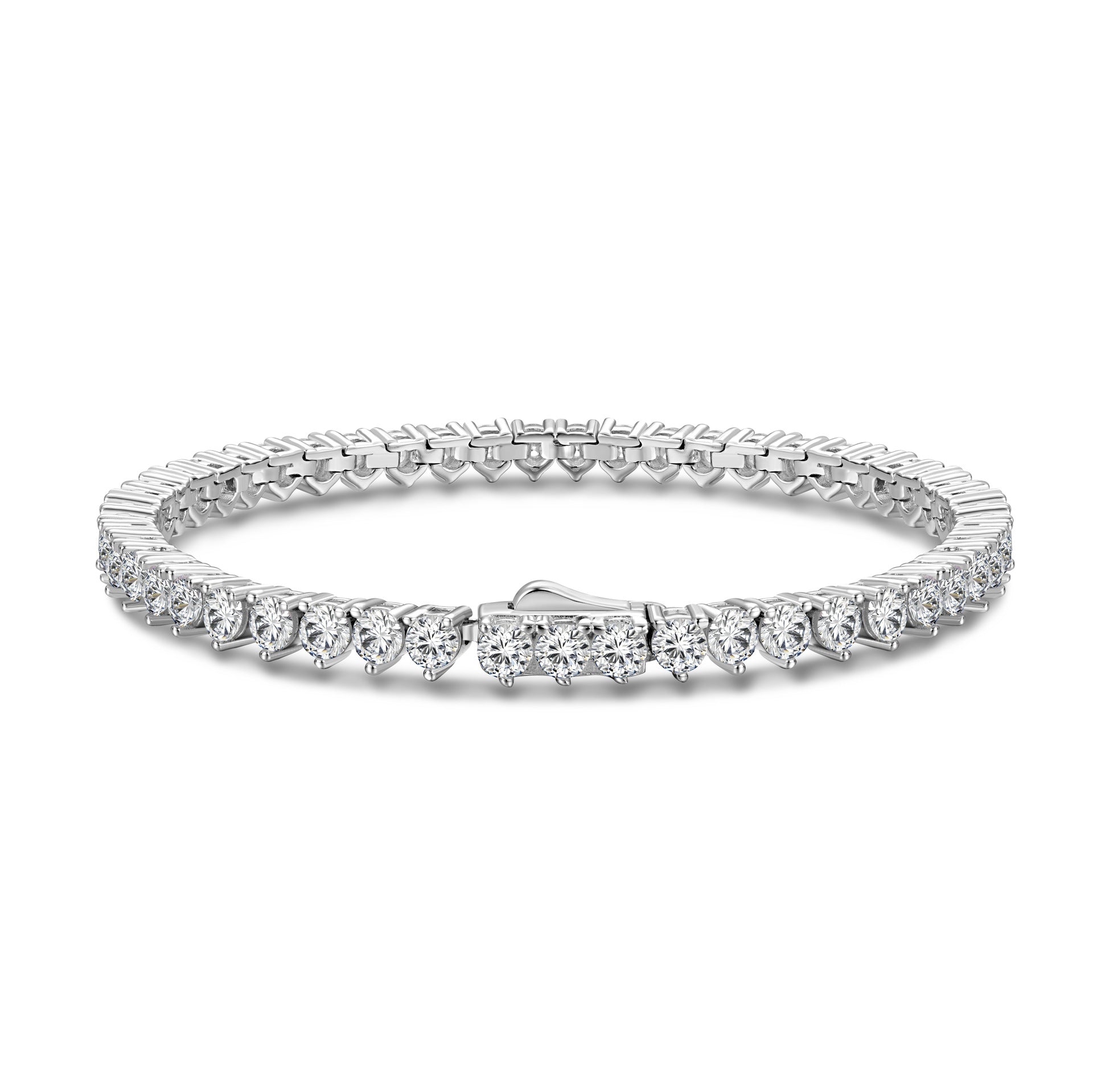 Wholesale Zircon Tennis Bracelet 925 Silver Hidden Clasp Women S Everyday Jewelry Accessory