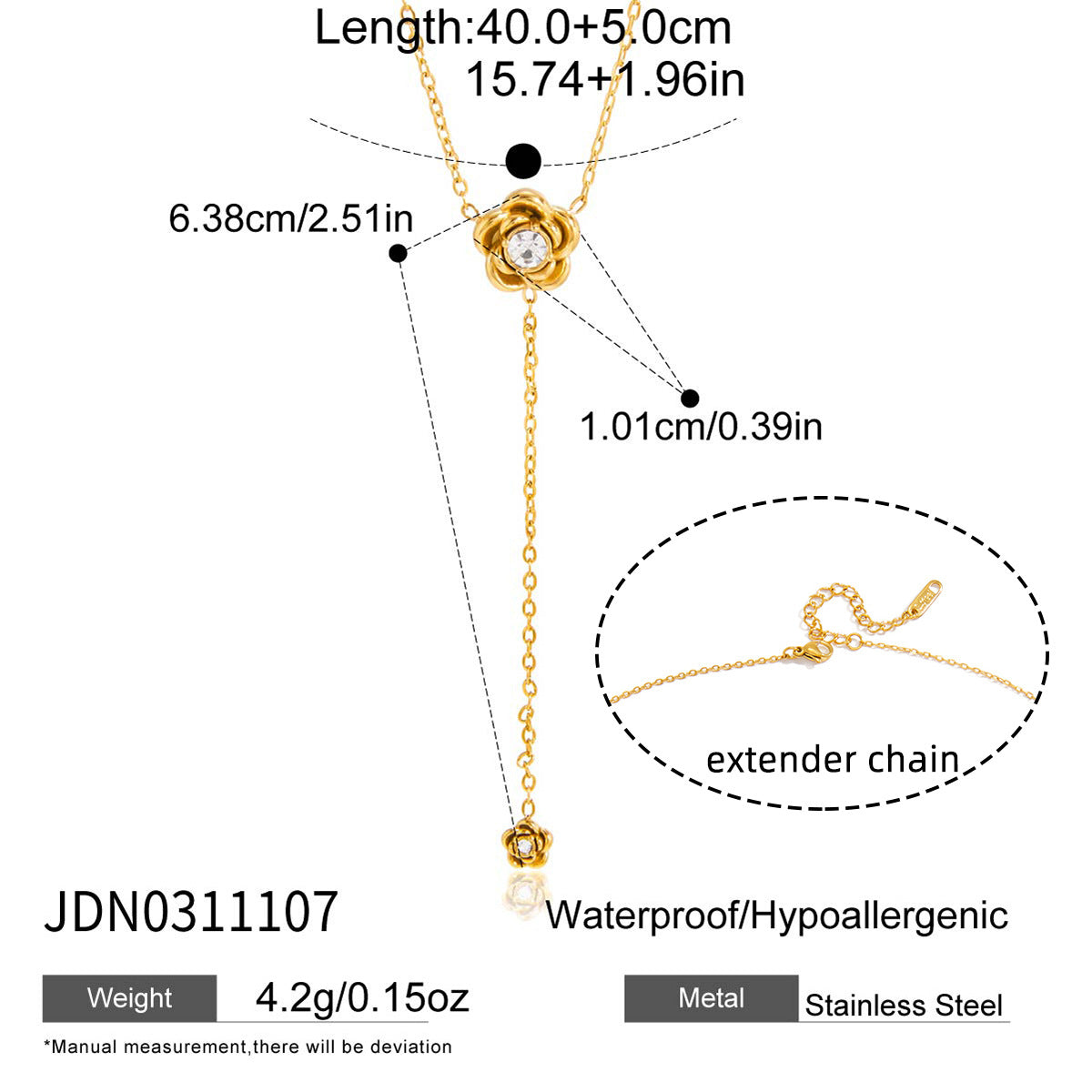 Wholesale Stainless Steel Star and Moon Flower Zirconia Necklace