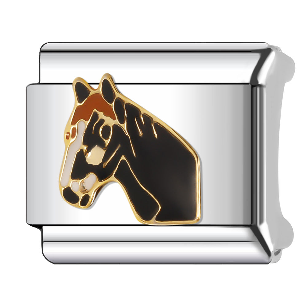 Wholesale Italian Charm Bracelet 9mm DIY Splicing Creative Pattern Stainless Steel Composable Bracelet