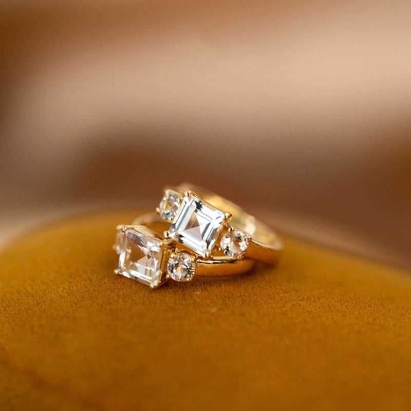 Wholesale Natural London Blue Topaz Plated 18K Gold Earrings