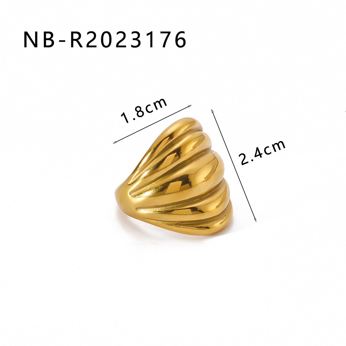 Wholesale retro geometric ball twist winding irregular titanium steel ring