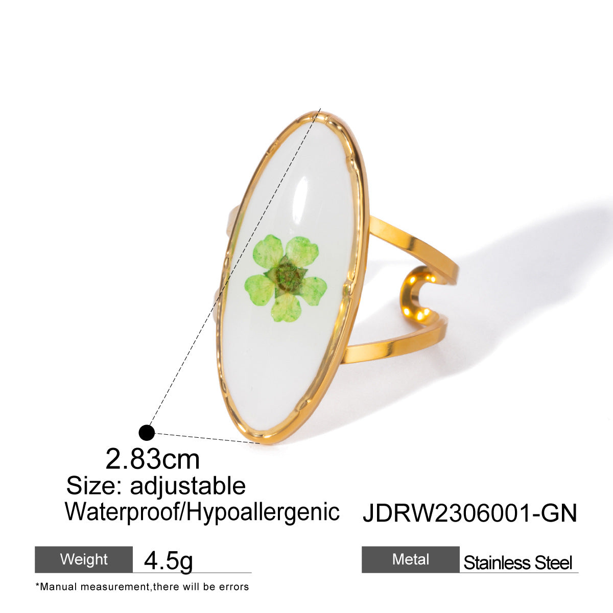 Wholesale 18k Gold Stainless Steel Sunflower Eternal Flower Rings ACC-RS-WanX003    