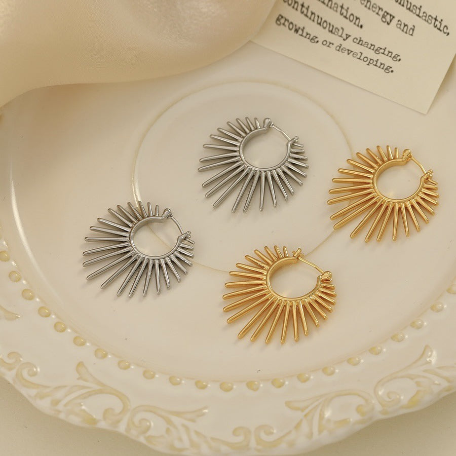 Wholesale 18K Gold Sunflower Earrings ACC-ES-Miye009