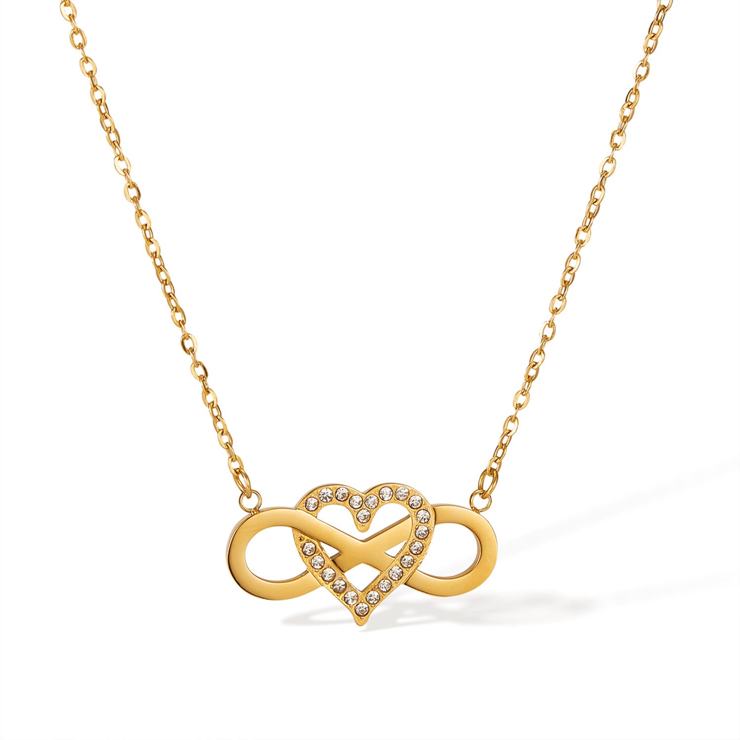 Wholesale  Retro Infinite Symbol Diamond Love Pendant Stainless Steel Necklace