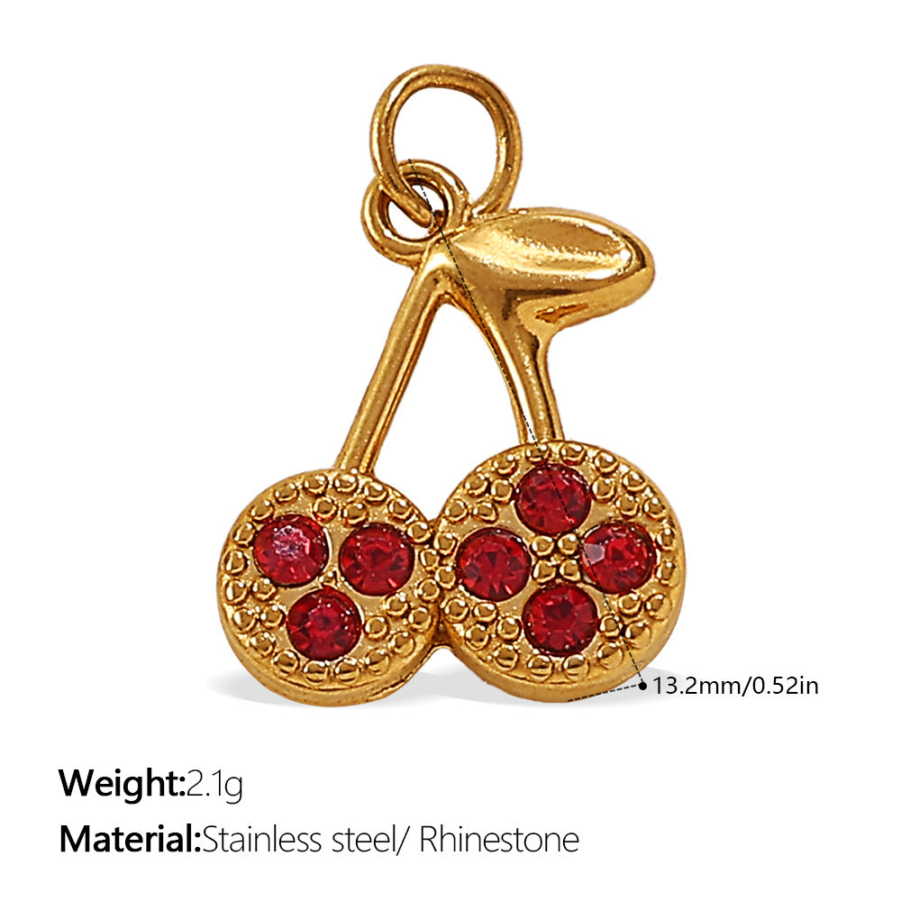 Wholesale Various Cherry Fruit Design Stainless Steel Pendants DIY Creative Bracelet Necklace Jewelry Pendant Bracelet