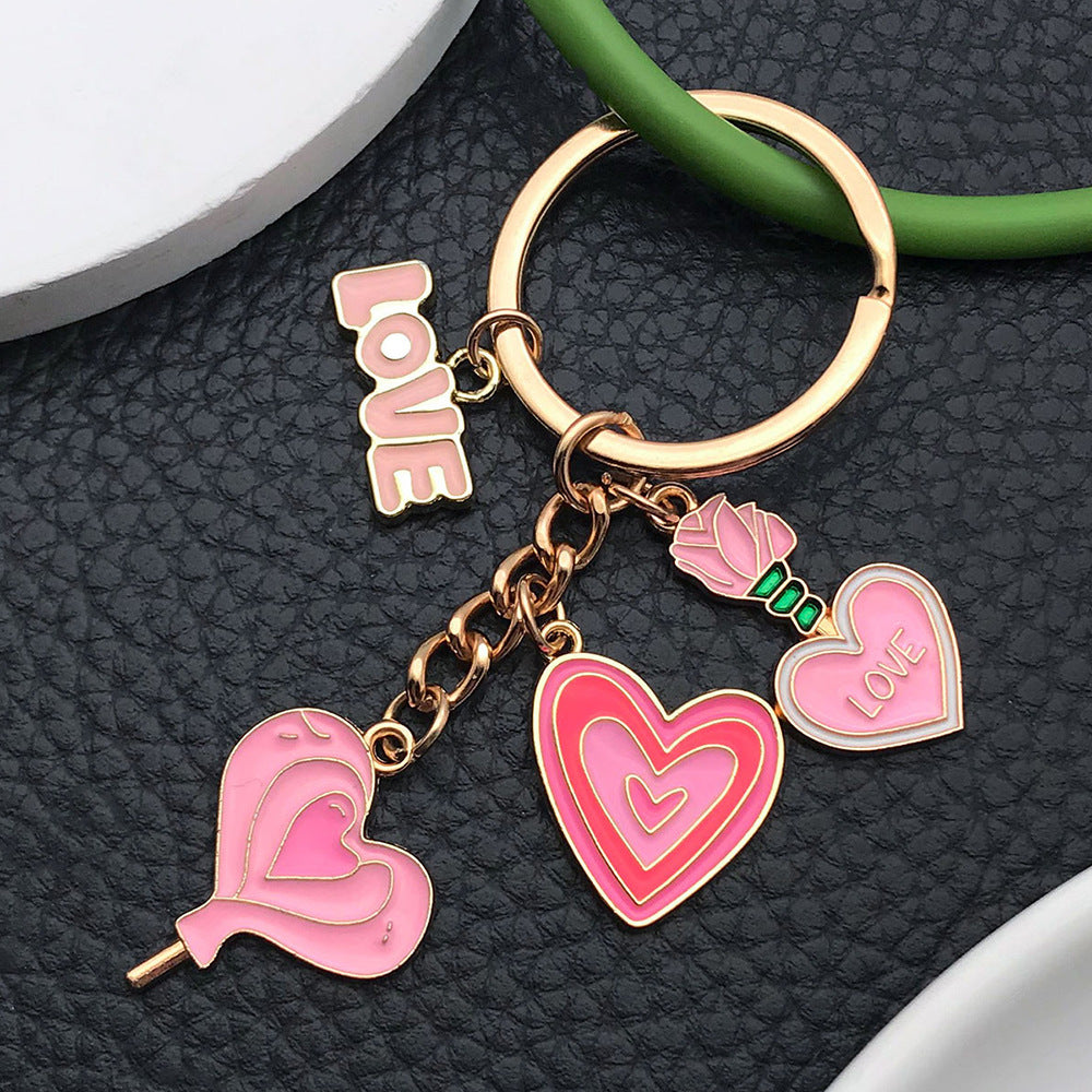 Wholesale Modern Art Love Rose Potion Keychain Fashion Jewelry Accessory for Couples Gift