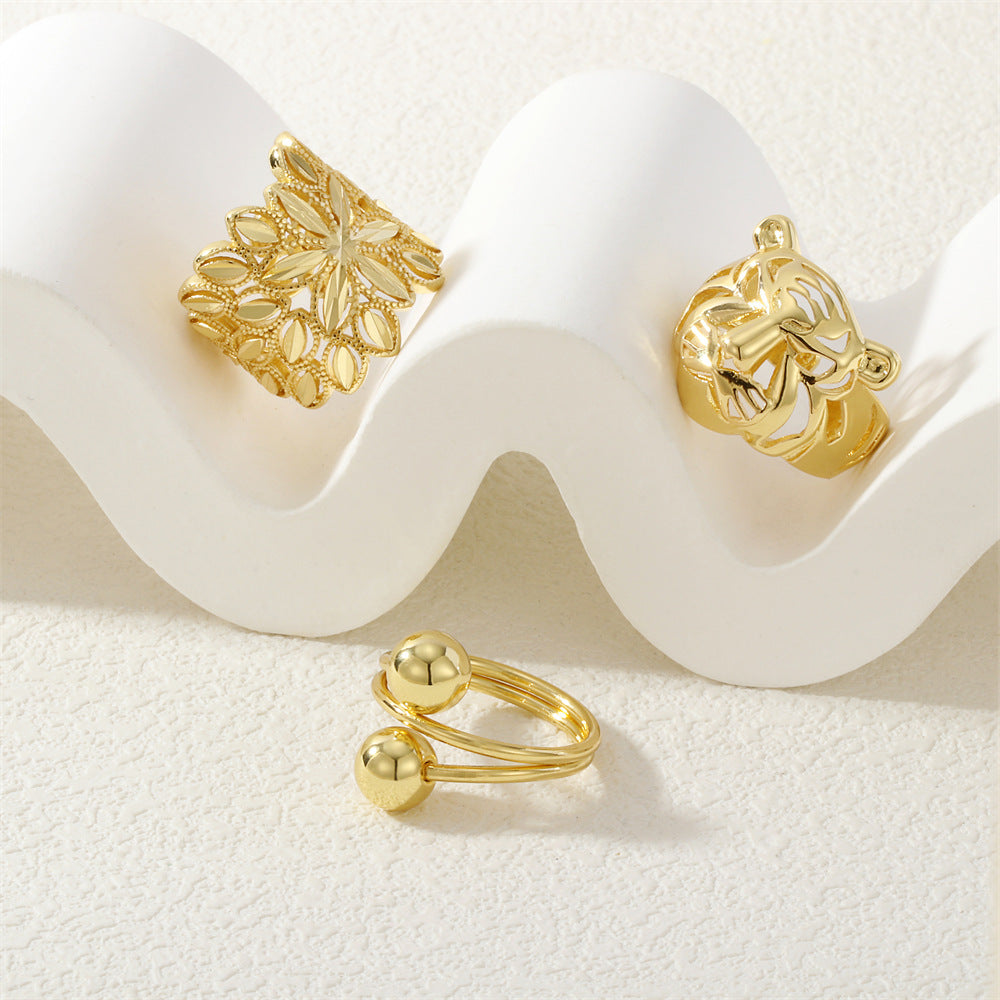 Wholesale Maple Leaf Gold Sphere Interstellar Orbit Ring