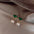 Wholesale S925 silver needle  green leaf pearl earrings