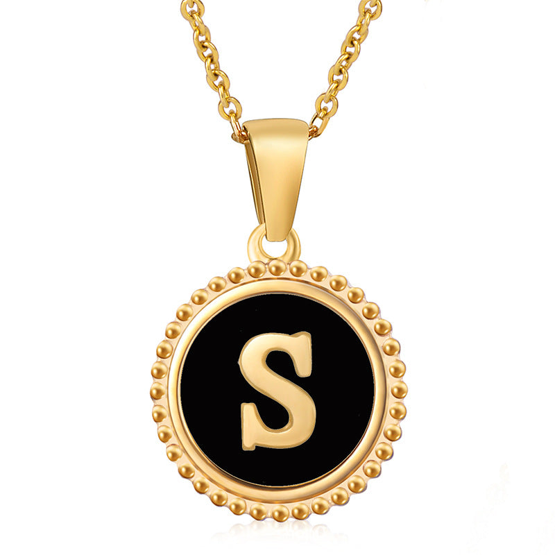 Wholesale 18K Stainless Steel Necklace Shell Letter Necklace ACC-NE-ZhongY012