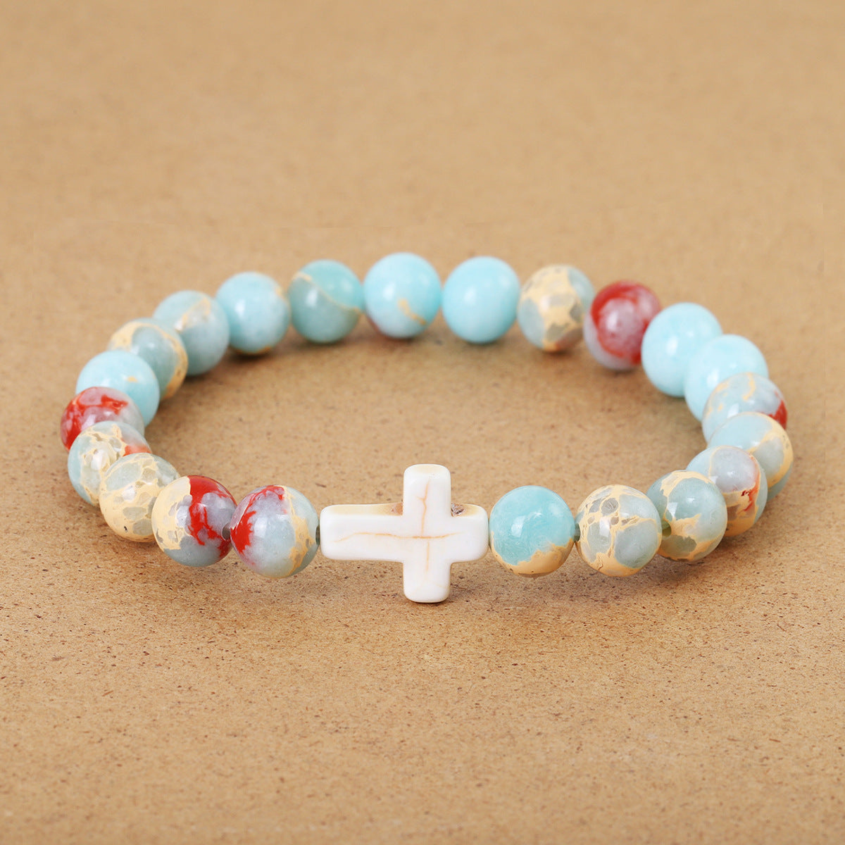 Wholesale  mixed color cross beaded bracelet
