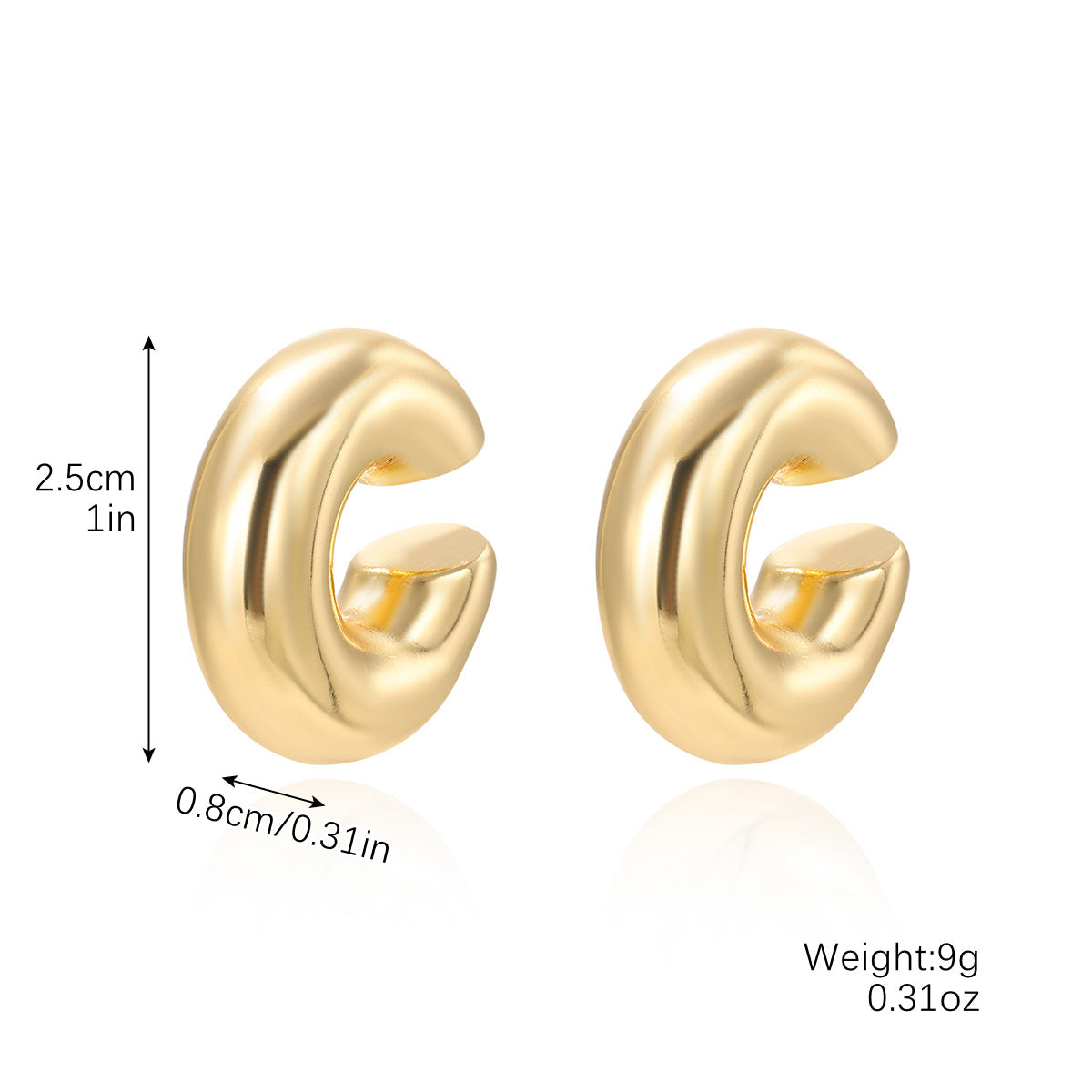 Wholesale  Exaggerated C- shaped Ear Clip  Acrylic Earrings