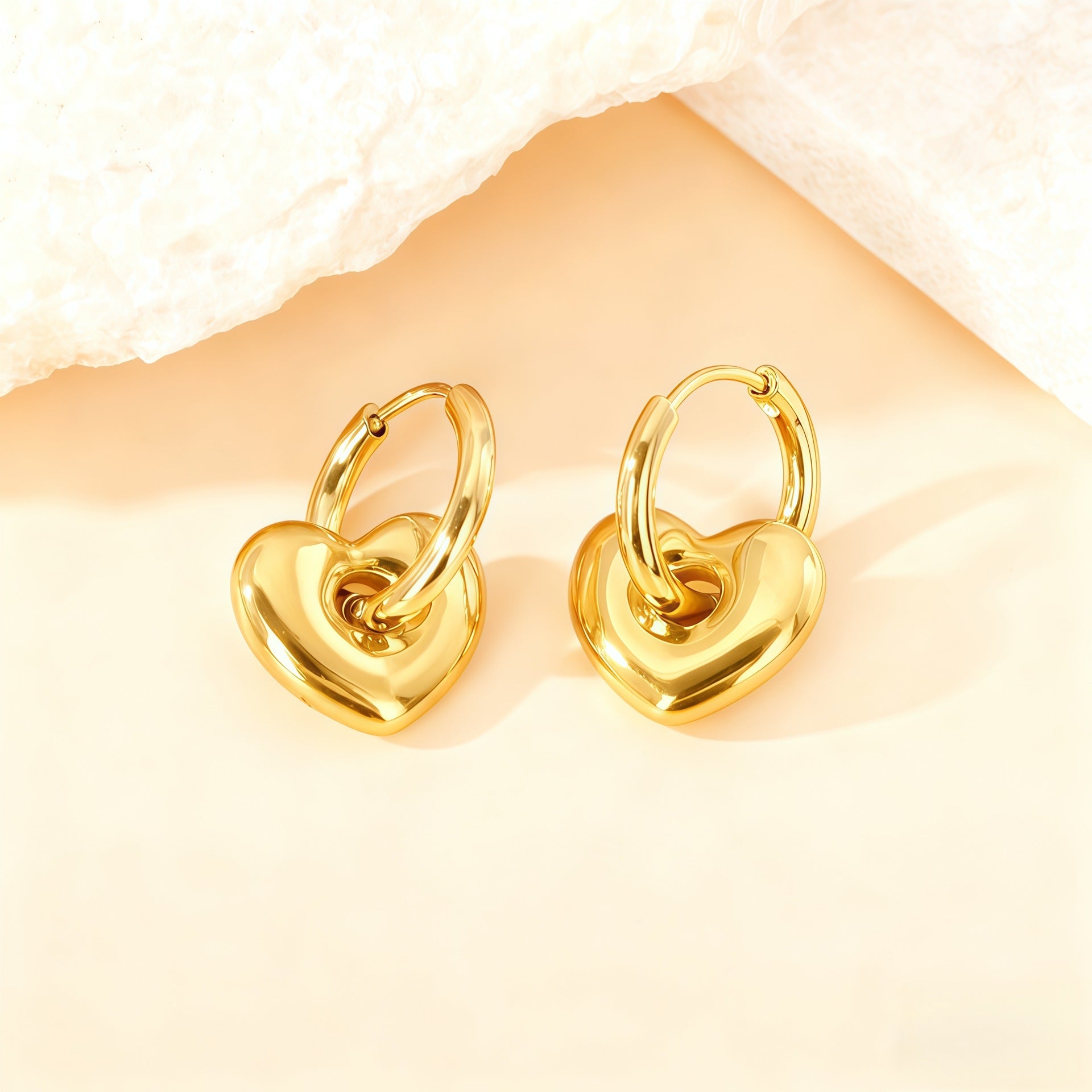 Wholesale Love Elegant Earrings Ear Buckle Titanium Steel Star Moon Geometric Earrings Light Luxury Earrings