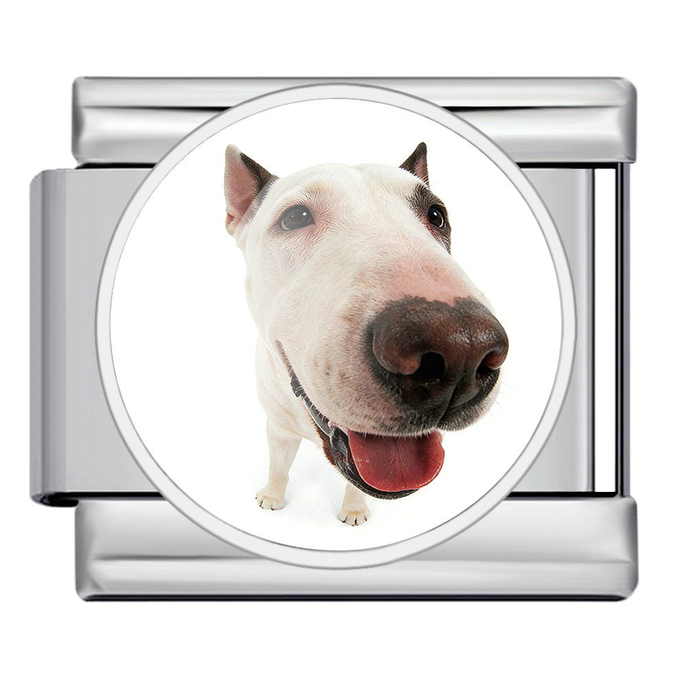 Wholesale Stylish DIY Stainless Steel Watch Band with Cute Dog Print,  Fashion Accessory for Resale