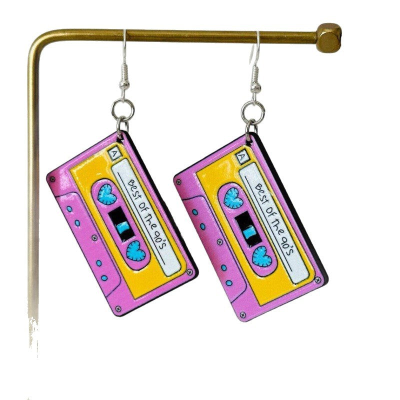 Wholesale Vintage Tape Acrylic Flat Earrings