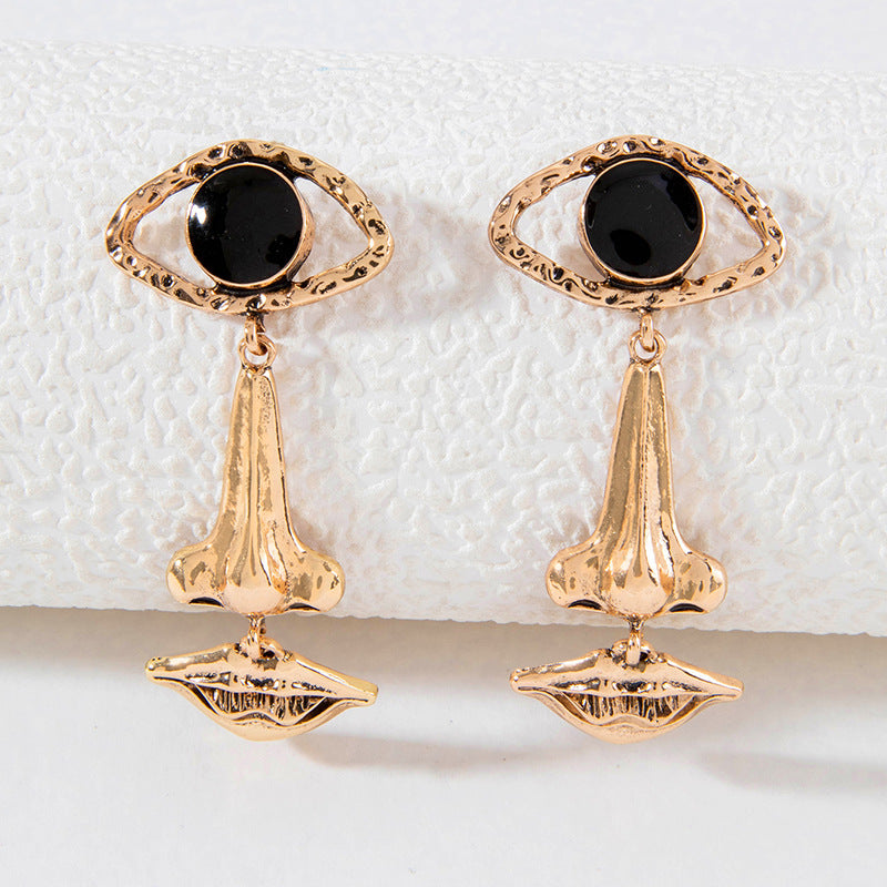 Wholesale Middle-aged Crystal Tassel Pendant Earrings Devil's Eye Exaggerated Atmospheric Earrings Statemente Earrings ACC-ES-YongGe001