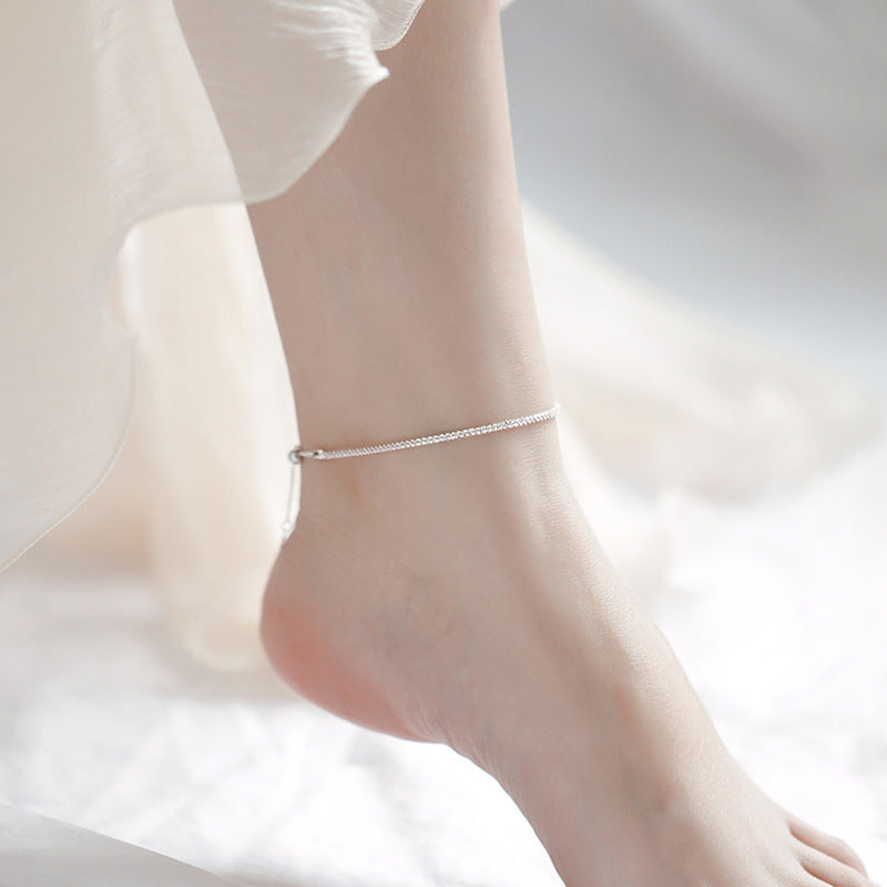 Wholesale Gypsophila Sparkling Necklace for Women Italian Clavicle Chain Necklace Simple Glitter Plain Chain Stackable Design
