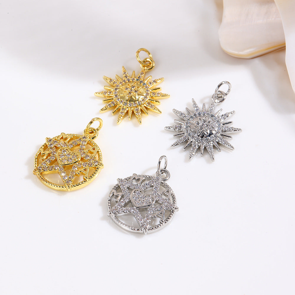 Wholesale Plated 18K Round Five-Pointed Star Necklace