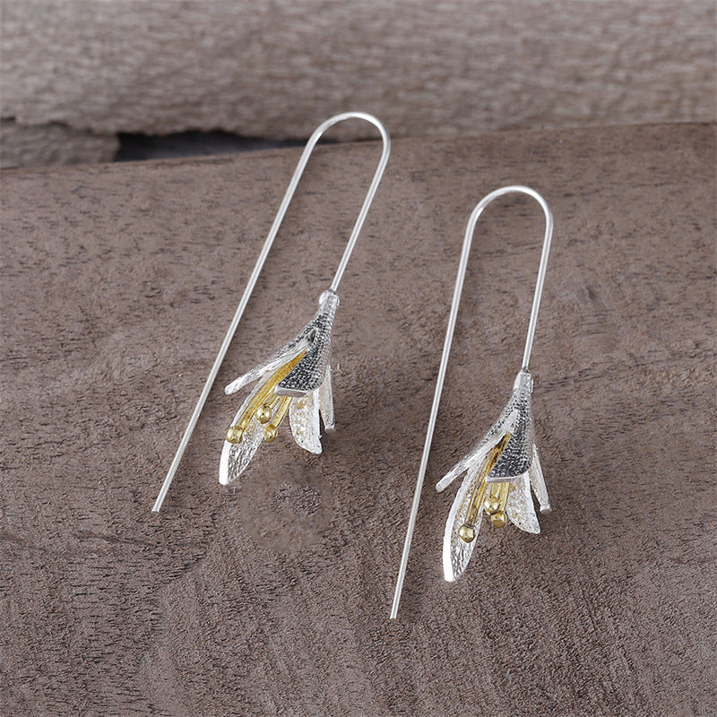 Wholesale retro simple temperament lily earrings