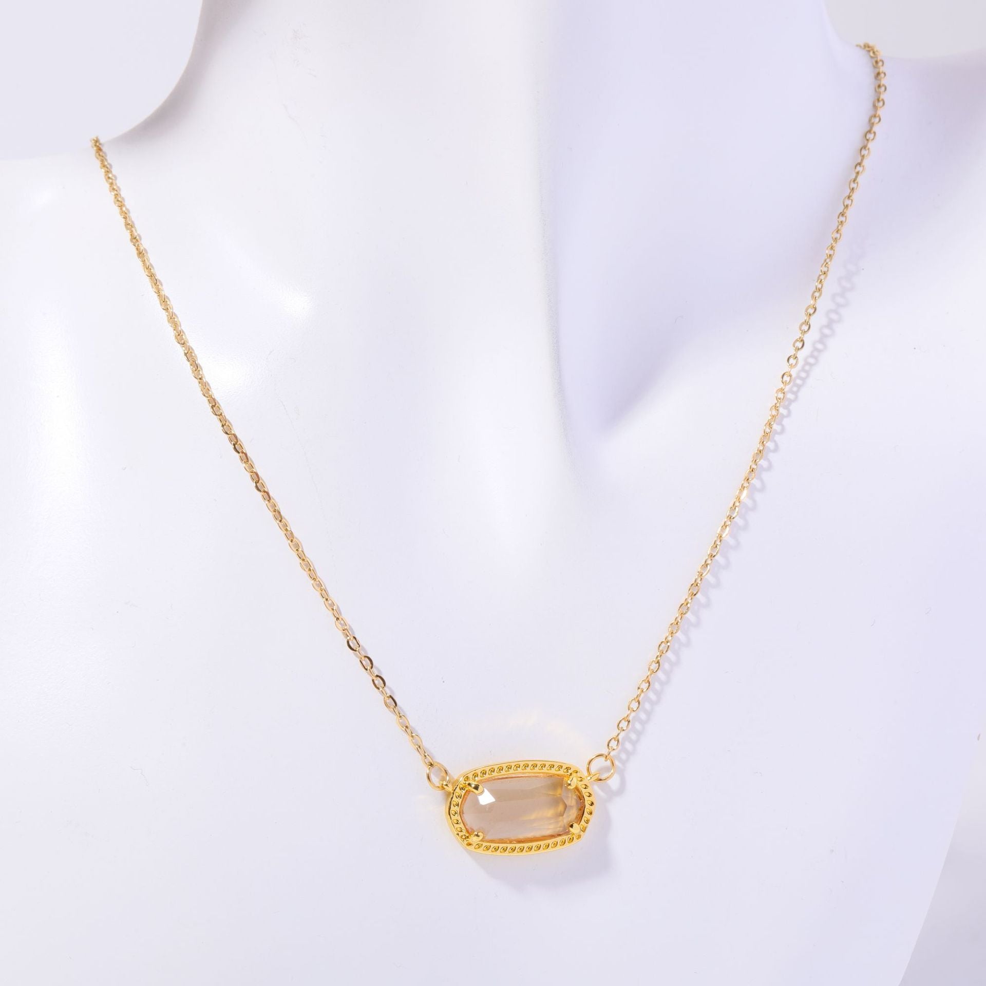 Wholesale Gold-plated copper December birthstone necklace