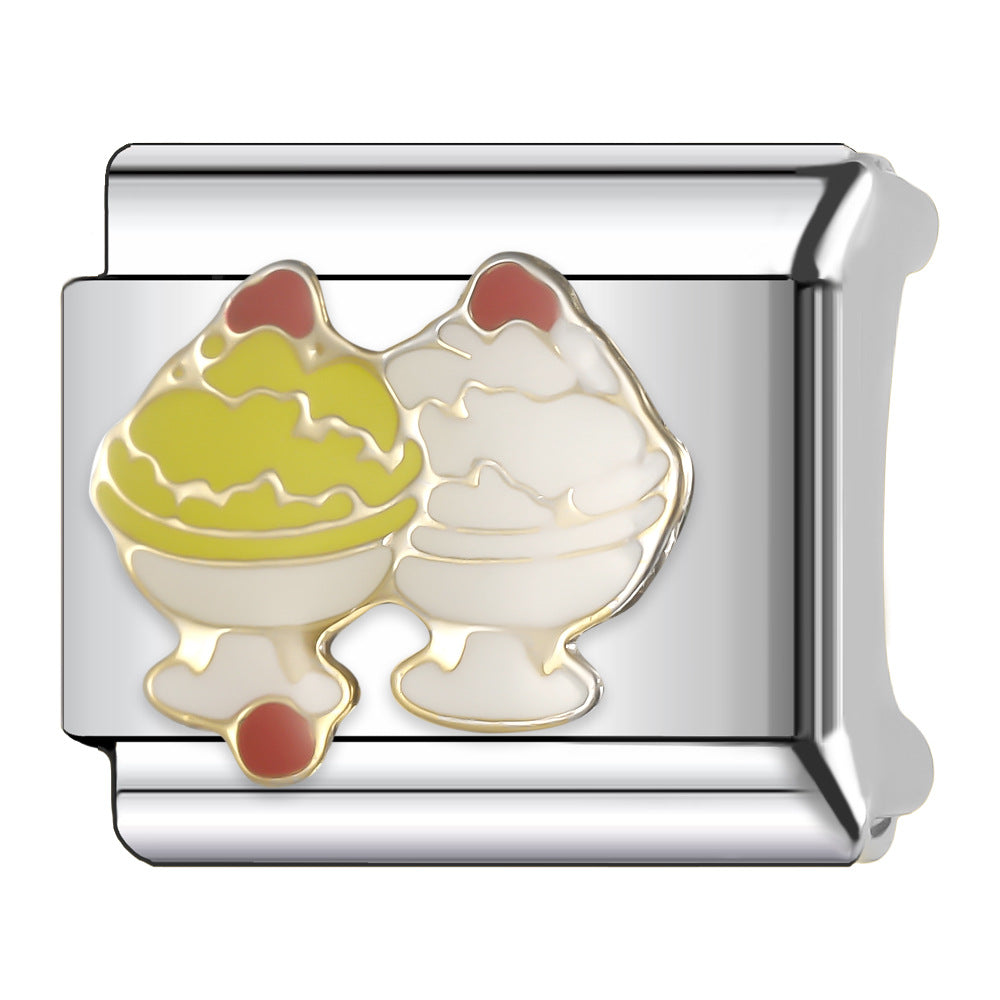 Wholesale Italian Charm Bracelet 9mm DIY Splicing Creative Pattern Stainless Steel Composable Bracelet