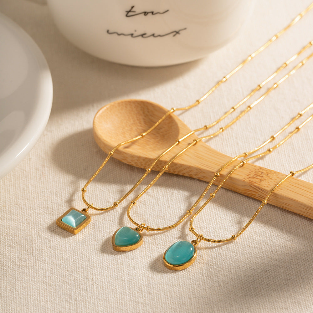 Wholesale Cat' s eye gemstone summer necklace