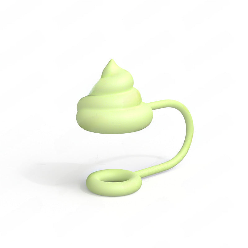 Wholesale Cartoon Cute Doll 10mm PVC Soft Straw Tube Cap