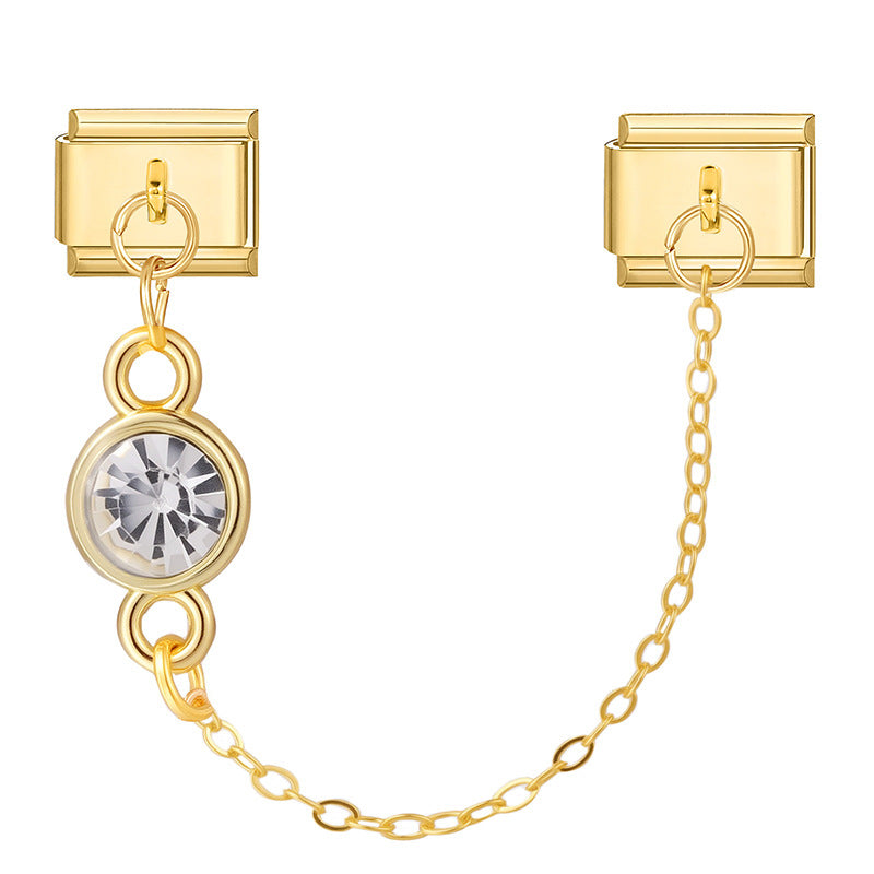 Wholesale 9mm Italian Charm Starter Bracelets DIY Double Hanger Stainless Steel Composable Bracelet