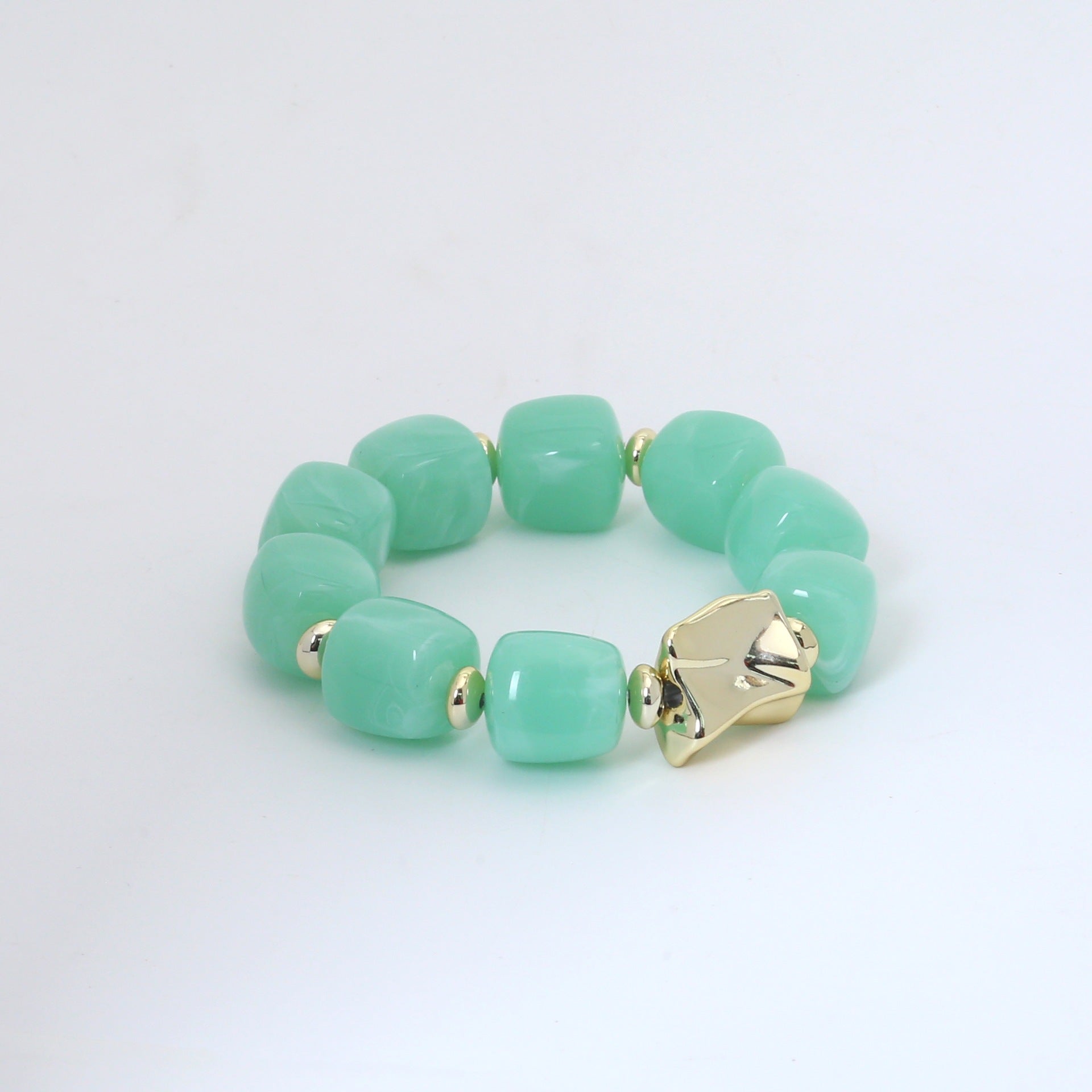 Wholesale Modern Chinese Style Acrylic Beaded Bracelet Colorful Square Candy Beads Women S Fashion Jewelry Gift Everyday