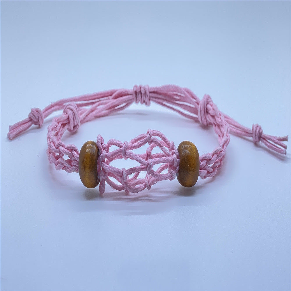 Wholesale Natural Stone Mesh Bag Woven Bracelet Adjustable Mesh Bag ACC-BT-Nius001