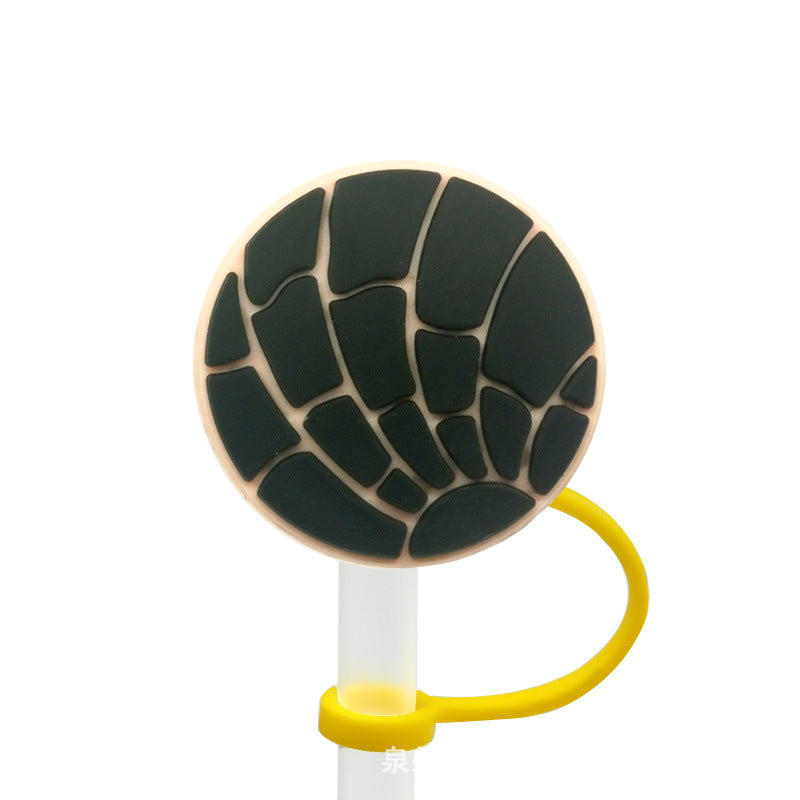 Wholesale 10pcs 7-8mm Cartoon Mexico Series Silicone Dustproof Straw Plugs Straw Tube Cap