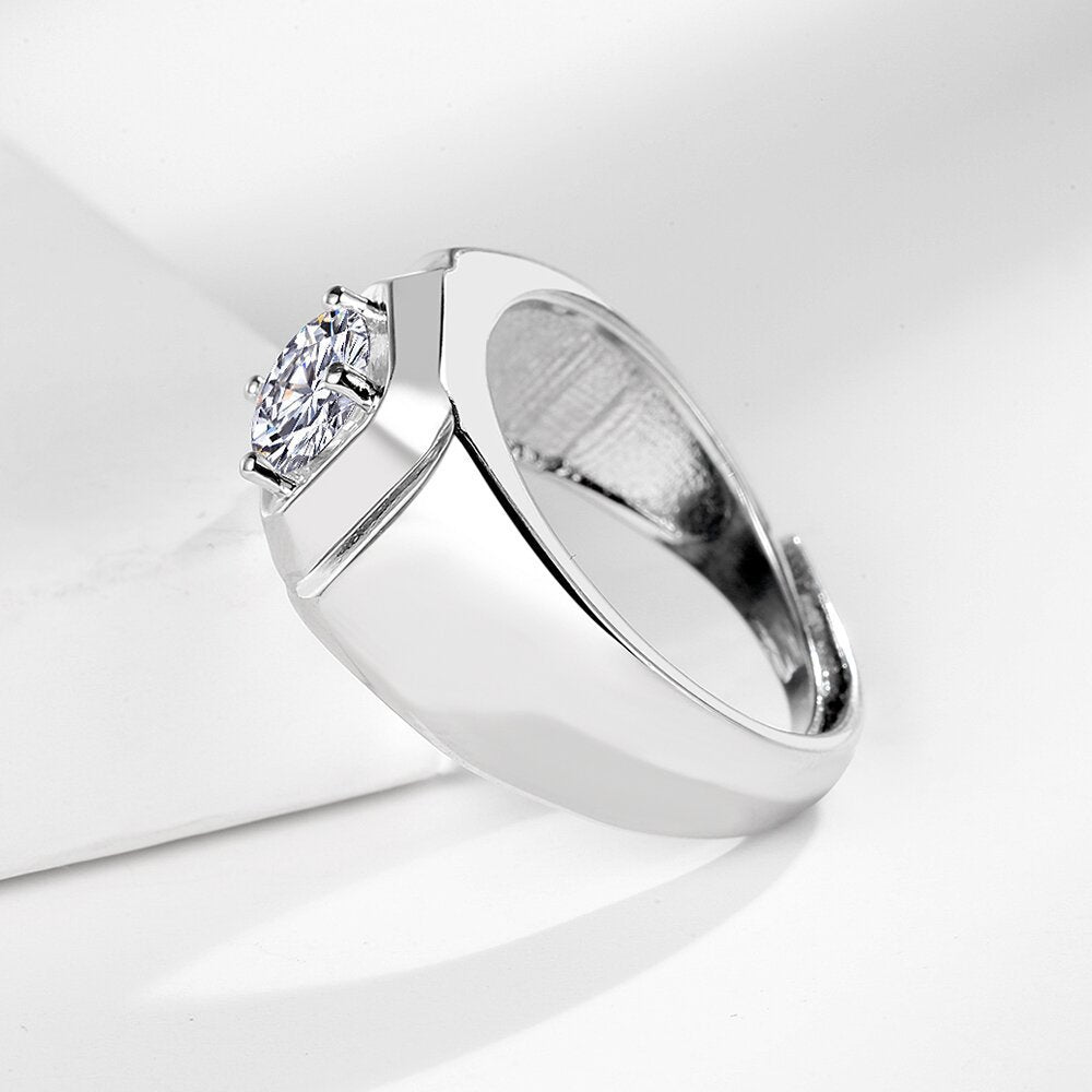 Wholesale Silver Plated High Carbon Diamond Ring Men's Rings ACC-RS-Youxi003