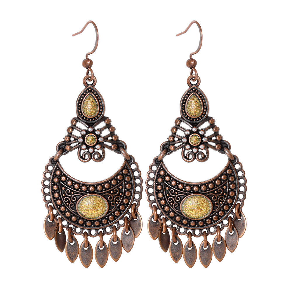 Wholesale Bohemian Geometric Tassel Earrings Set Trendy Jewelry Accessory for Gift