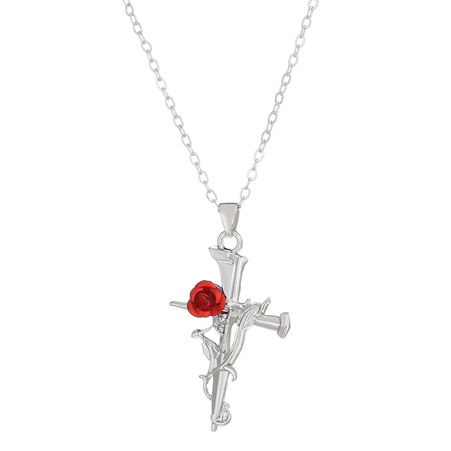 Wholesale Love Rose Necklace  Flower Heart-shaped Clavicle Chain