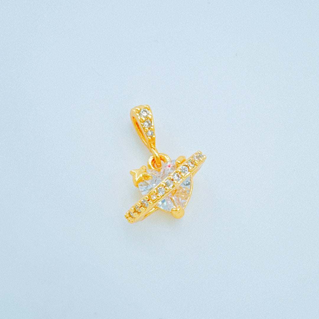 Wholesale Light Luxury Heart Pendant Necklace Copper Zircon Fashion Jewelry Accessory for Gift
