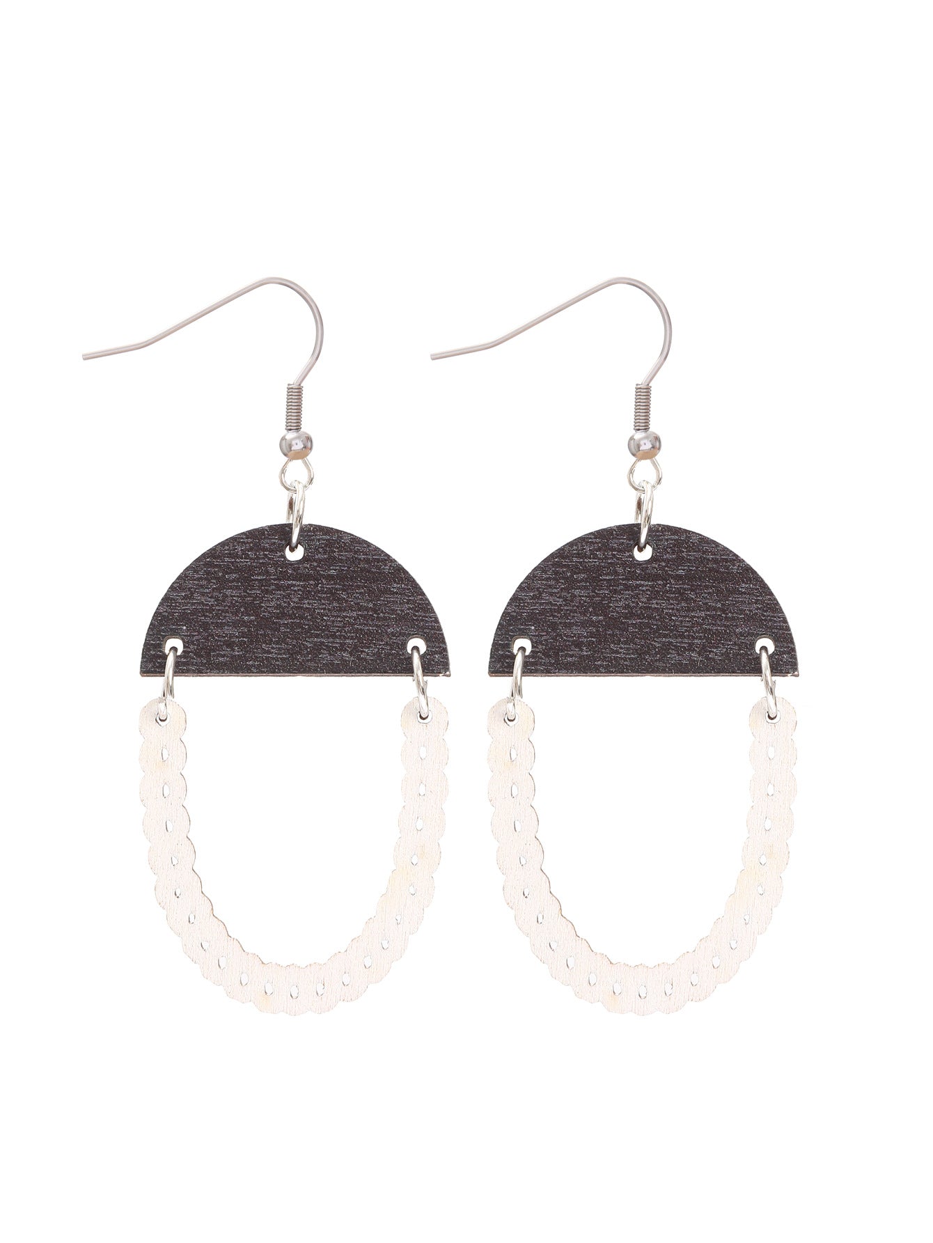 Wholesale  Retro Bohemian Style Pattern Leaves Wooden Earrings