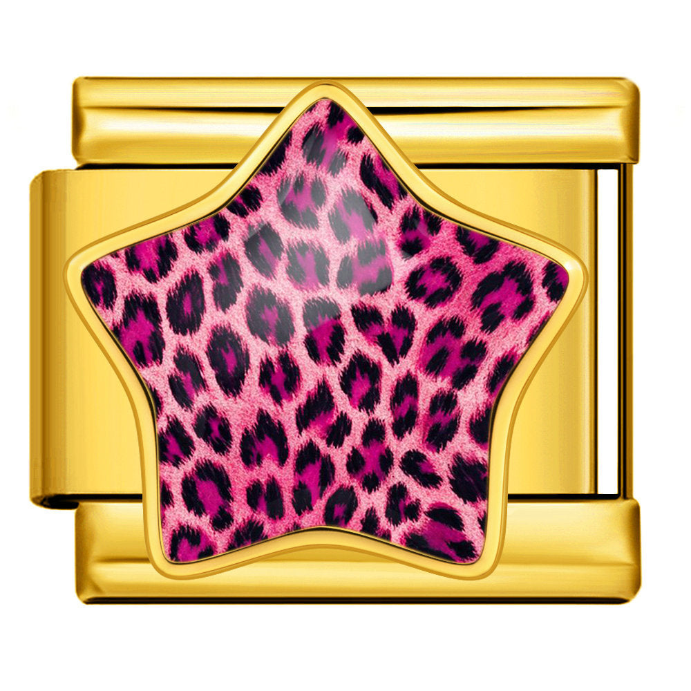 Wholesale Leopard Print Star Stainless Steel Modular Bracelet Fashion Accessory for Resale