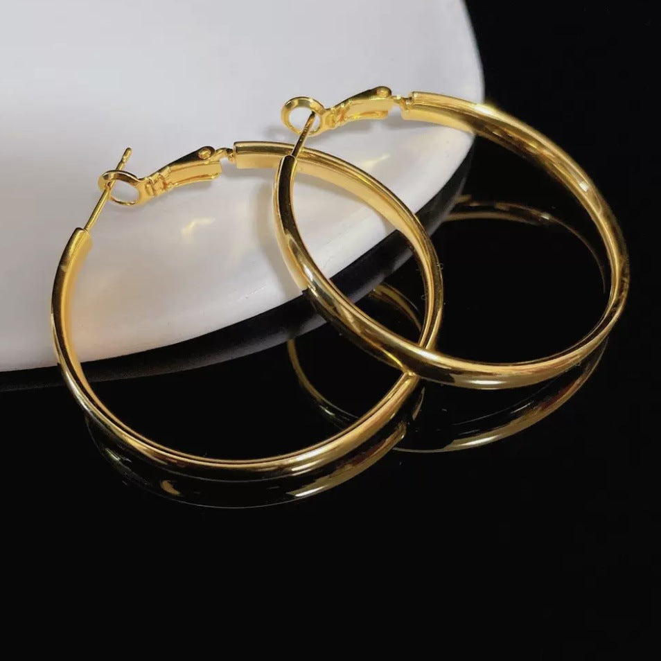 Wholesale Large Hoop Earrings Copper 18k Gold Plated Earrings ACC-ES-MiYe001