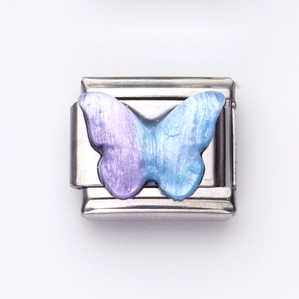 Wholesale 10pcs Italian Charm Bracelet 9mm DIY Splicing Color Series Stainless Steel Composable Bracelet