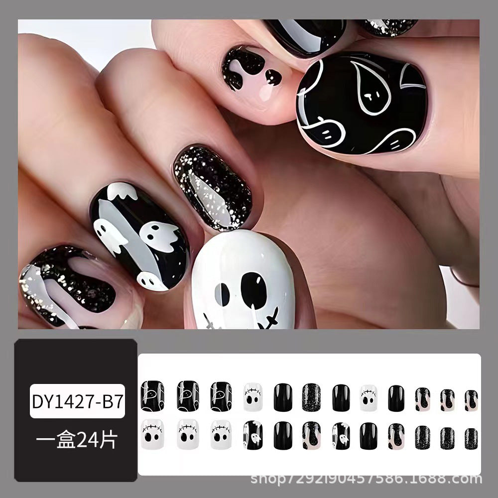 Wholesale 24 Pieces/box Halloween Press-on Nails Kits Nail Stickers ACC-NS-XingNai035