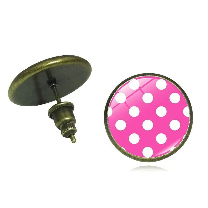 Wholesale Retro Polka Dot Design Metal Earrings Women S Ear Hook Fashion Accessory