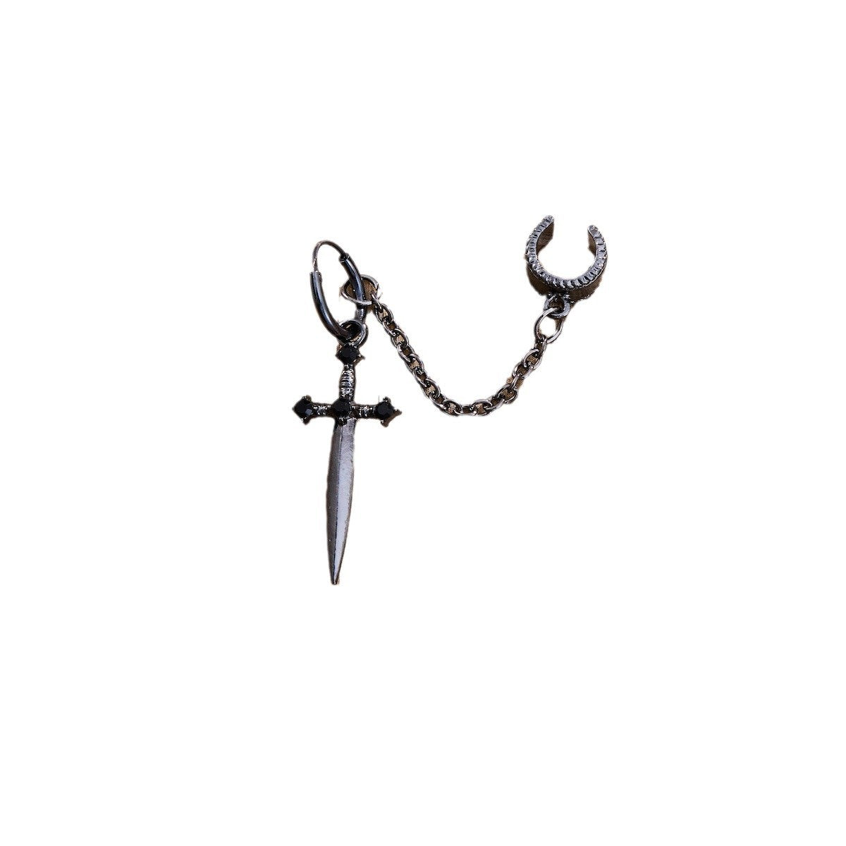 Wholesale  Creative Punk Style Dagger Gem Pendant Earrings