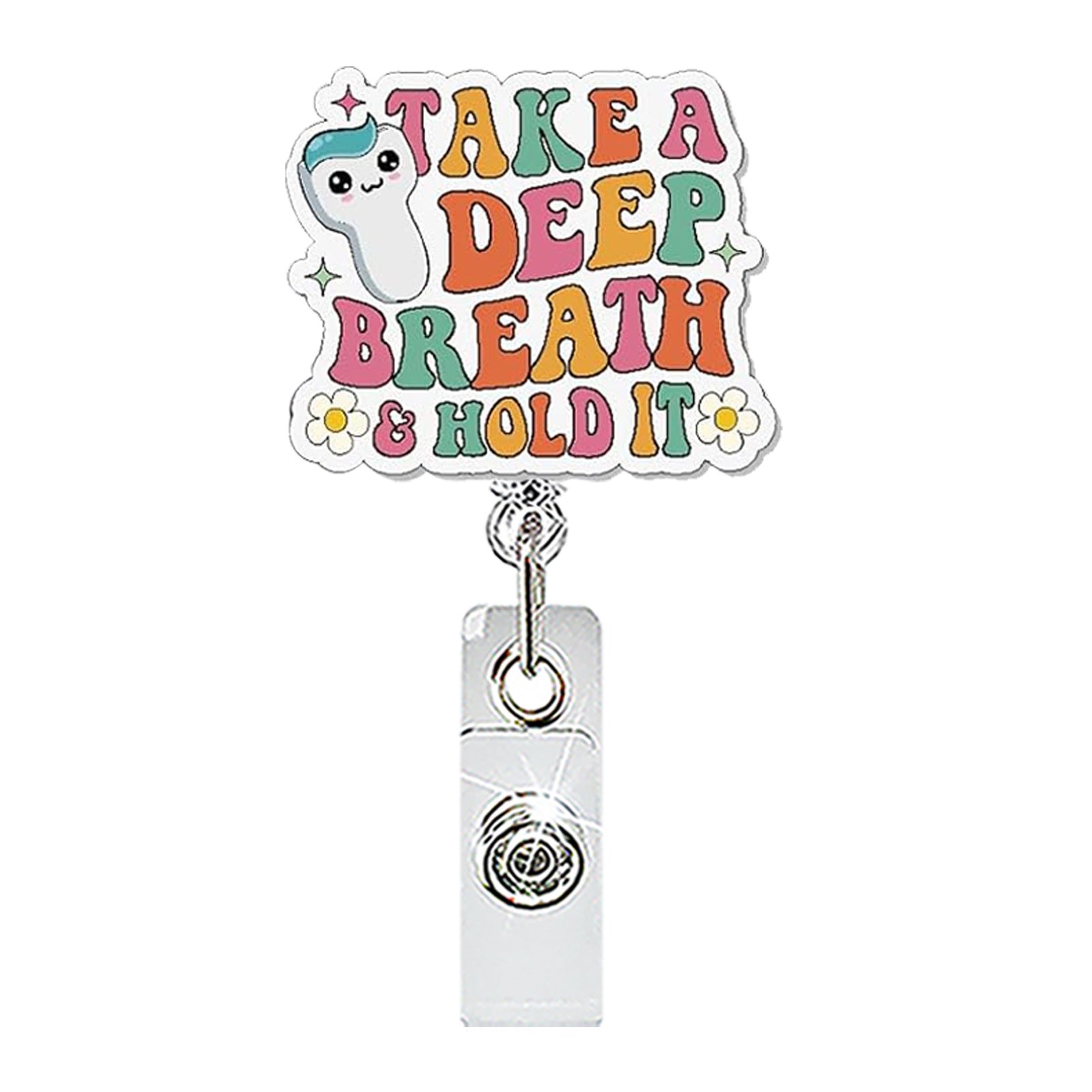 Wholesale Acrylic Retractable Badge Reel with Doctor Nurse Cartoon Design for Clinic Use