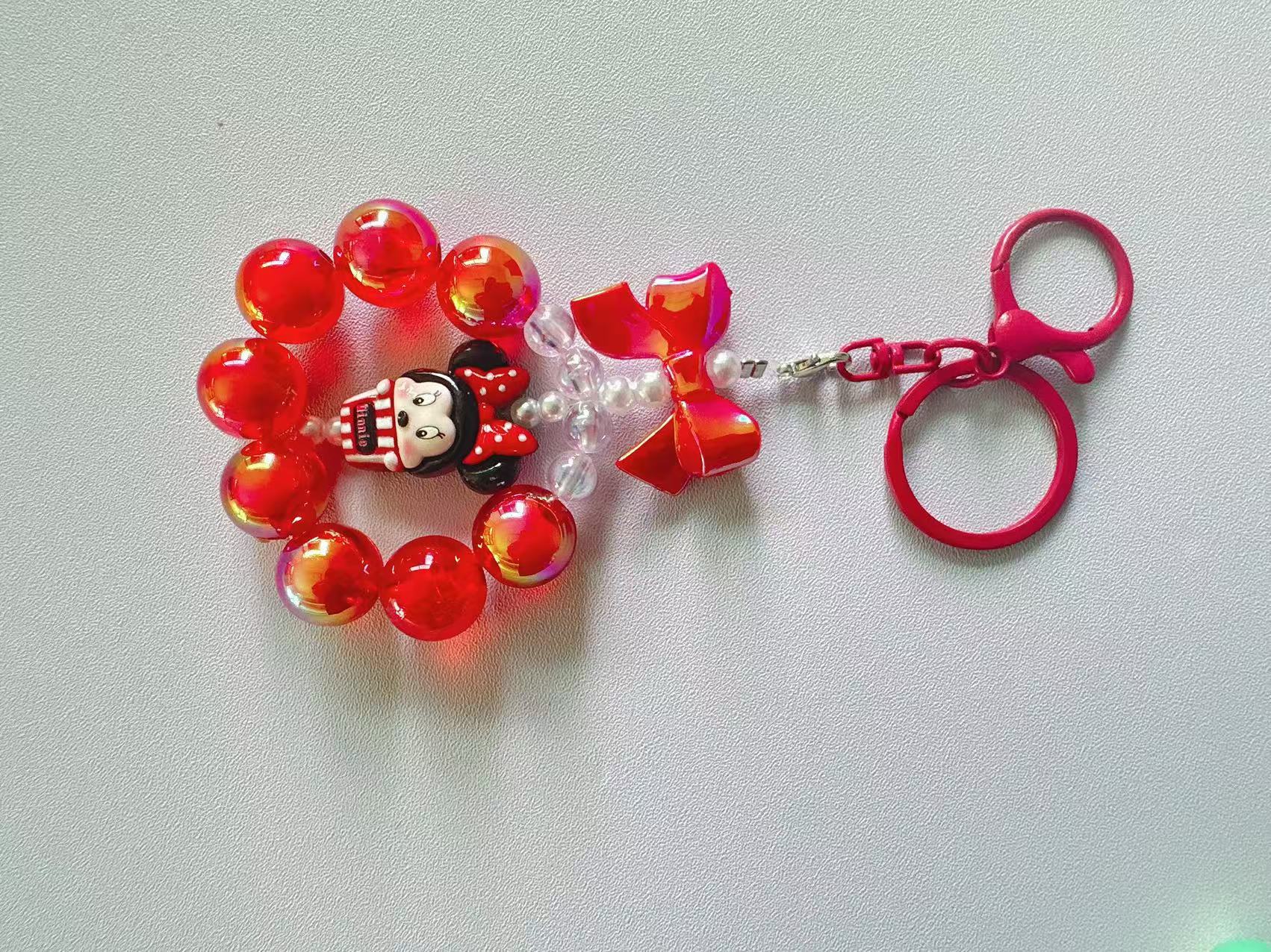 Wholesale Cartoon  Colorful  Beaded Acrylic Non-Peeling Keychain 
ACCVIP