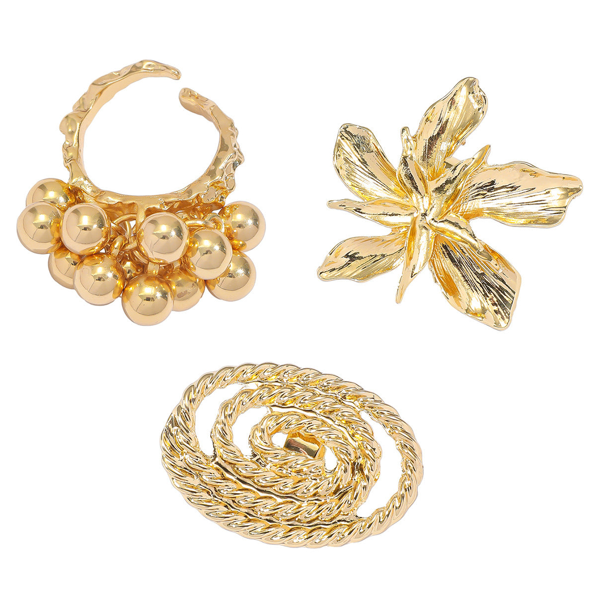 Wholesale high-end ins ring bracelet simple niche retro exaggerated open ring